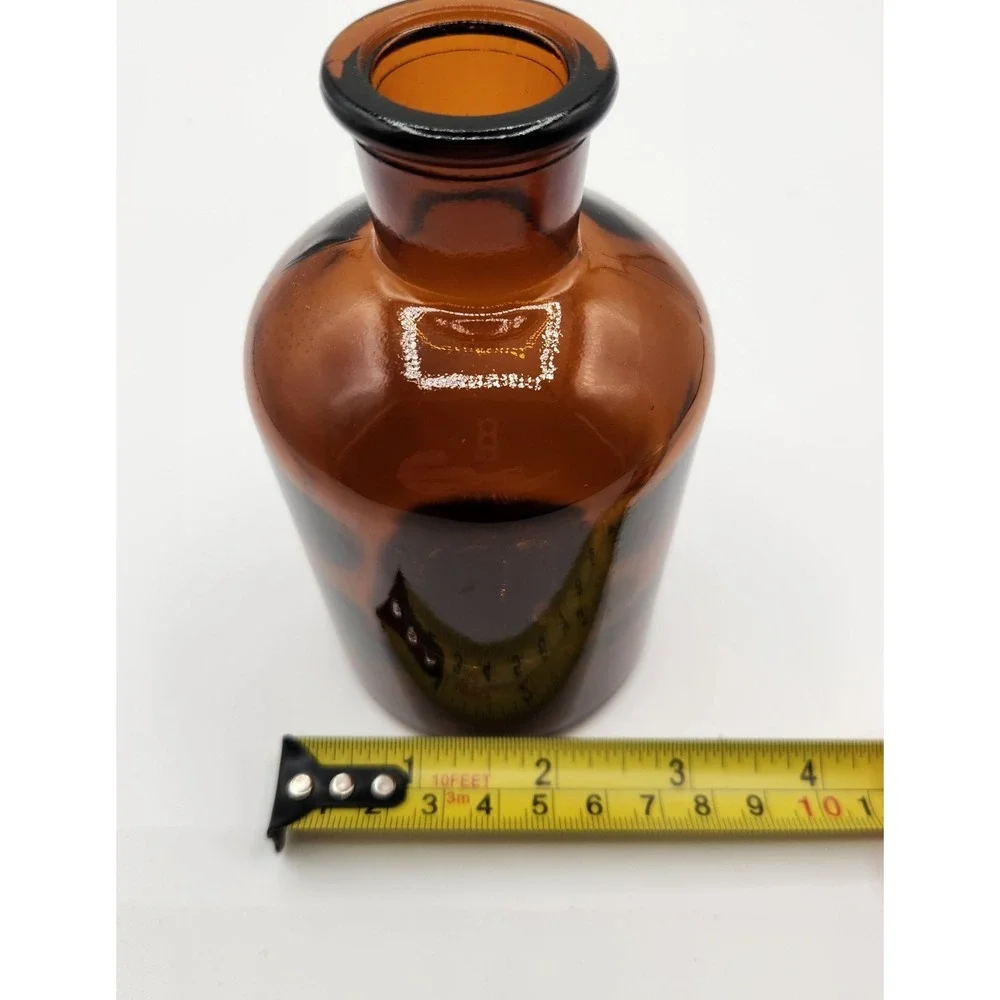 New 6 Small Amber Glass Vases